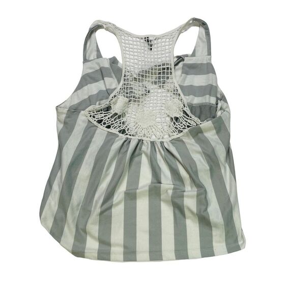 10/$25🦋 Aviva Gray & White Striped Open-Front Cardigan - Size Medium - Picture 7 of 11